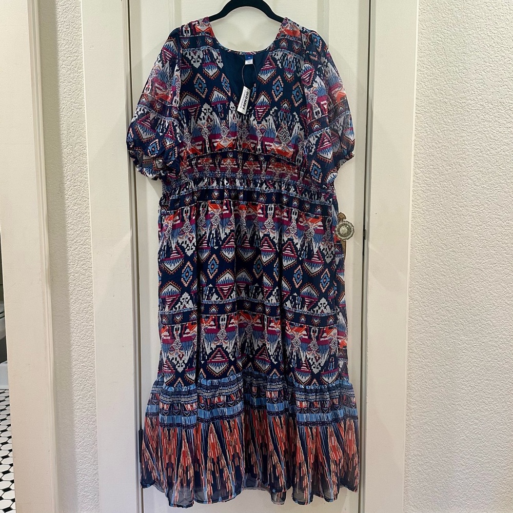 Old Navy Multicolor Geometric Dress NWT, Size XL